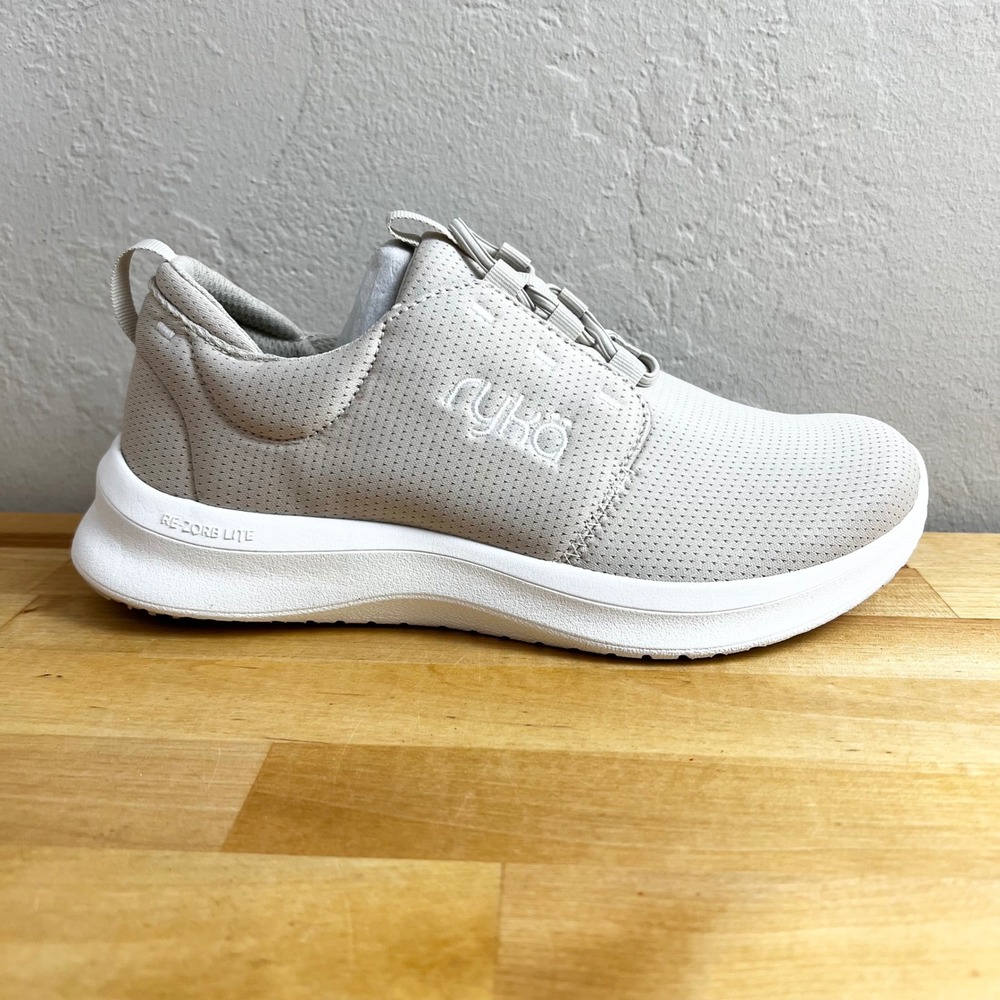 Ryka Sneakers Renew Slip‎ On French Beige Shoes Comfort Bungee Laces Size 5.5 M